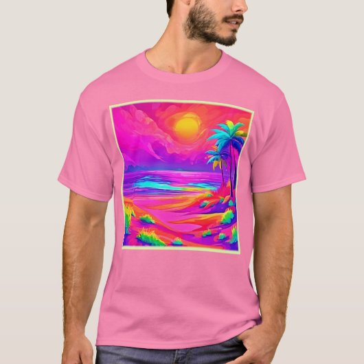 T-shirt Neon Sun & Beach Bliss (Devant)