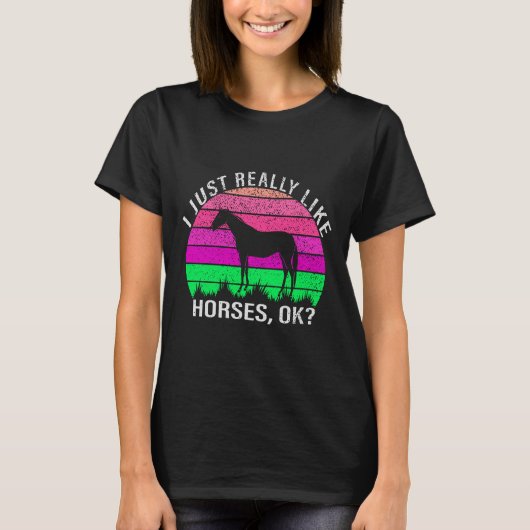 T-shirt Neon Sunset J'Aime Vraiment Les Chevaux (Devant)