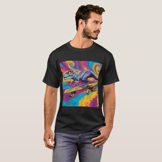T-shirt Neon Swirl Dino Skater (Devant entier)