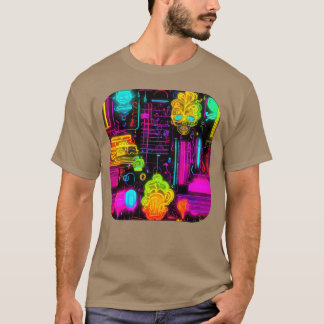 T-shirt Neon UV Style Vintage 80s Retro funny