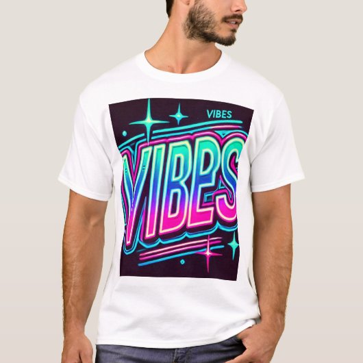 T-shirt Neon VIBES Bold Graphic Tee (Devant)