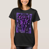 T-Shirt Néon Violet Rose Elephant Dans La Nuit éto (Devant)