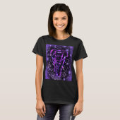 T-Shirt Néon Violet Rose Elephant Dans La Nuit éto (Devant entier)