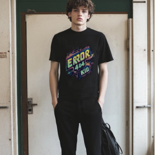 T-shirt Neon Viral Glitch 404 Tee