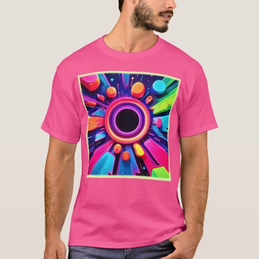 T-shirt Neon Vortex Art spatial Abstrait (Devant)