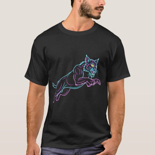 T-shirt Neon Wildcat Black Tee (Devant)
