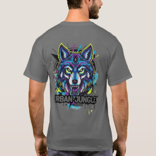 T-shirt Neon Wolf Urban Jungle Unisex Street