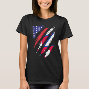 T-shirt Népal Américain Drapeau Cultivé USA Patriot Hérita
