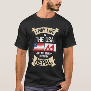 T-shirt Népal Américain Drapeau Usa Nepali Roots Cadeaux