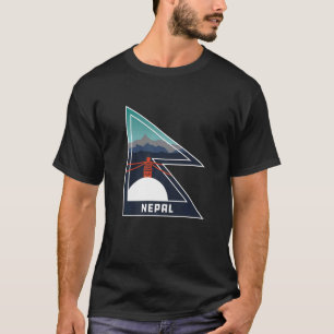 T-shirt Népal Drapeau Swayambhu Népalais