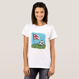 T-shirt Nepal flag and soccer ball