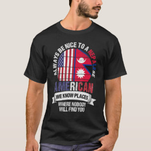 T-shirt Népalais Américain Nous Connaissons Des Endroits O