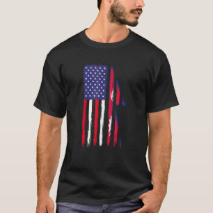 T-shirt Népalais Racines à demi-drapeau américain Patrioti