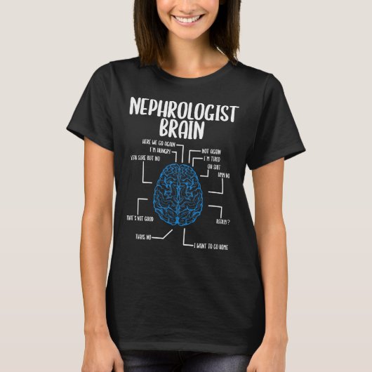 T-shirt Nephrologue Brain Kidney Nephrology (Devant)