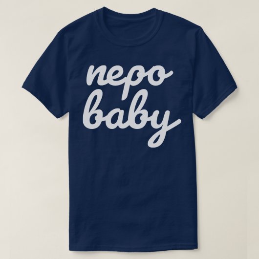 T-shirt Nepo Baby White Cursive Typographie Drôle (Design devant)
