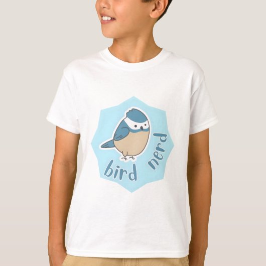 T-shirt nerd des oiseaux mignon oiseau bleu (Devant)