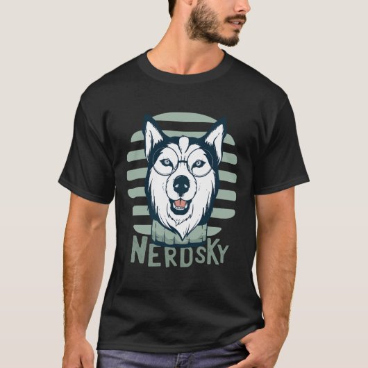T-shirt Nerd Husky Avec Lunettes (Devant)