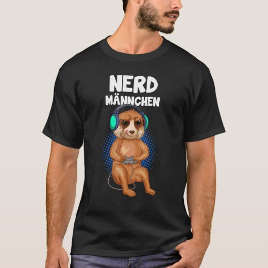 T-shirt Nerd Man Gaming Meerkat Gamer (Devant)