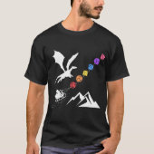 T-shirt Nerdy Christmas Rainbow Polyhedral Dice Set (Devant)