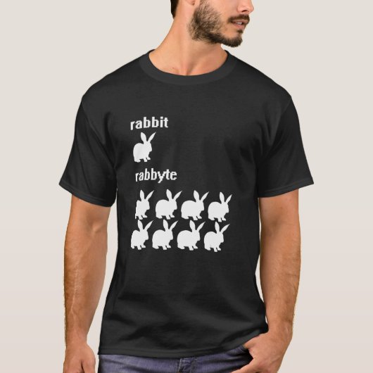 T-shirt Nerdy Rabbit Bit Byte Computer Scientist (Devant)
