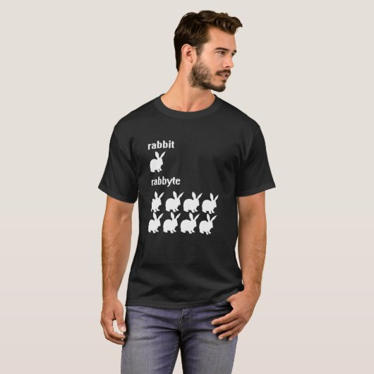 T-shirt Nerdy Rabbit Bit Byte Computer Scientist (Devant entier)
