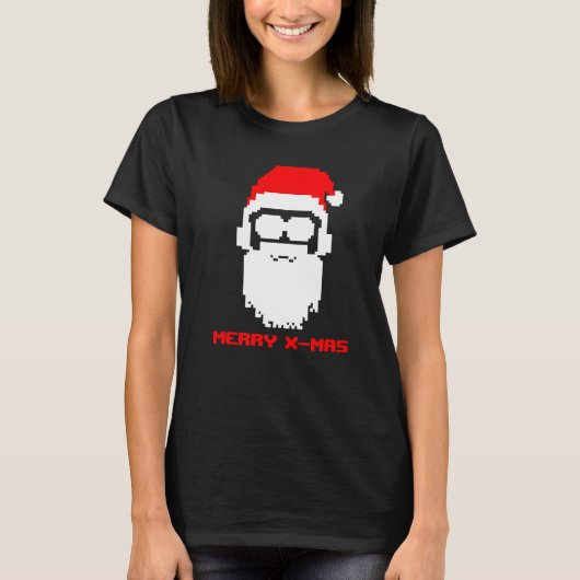 T-shirt Nerdy Santa Claus Merry Christmas Xmas Party (Devant)