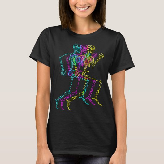 T-shirt Nerdy Skeleton Bones Labeled Funny Halloween Human (Devant)