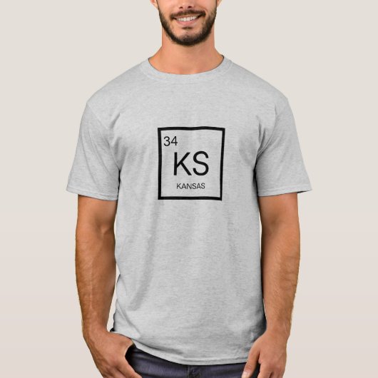T-shirt Nerdy Tableau périodique Élément du Kansas (Devant)