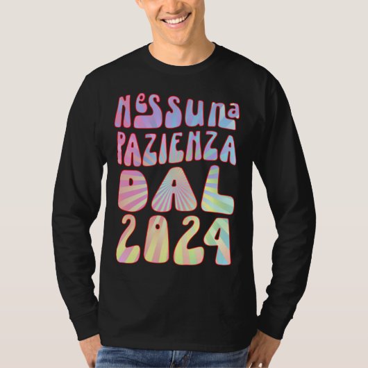 T-shirt Nessuna Pazienza Dal 2024 Ani Compleanno Retrò Div (Devant)