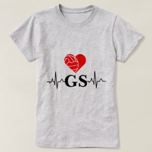 T-shirt Net-ball d'amour du battement de coeur I de