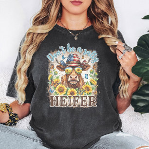 T-shirt N'Êtes Pas Une Génisse Salée Drôle De Vache Drapea