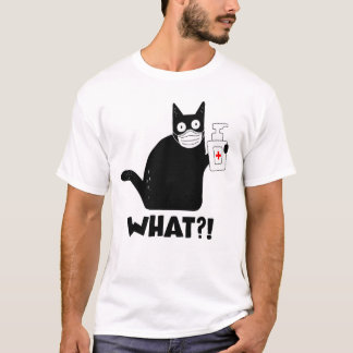 T-shirt Nettoyage de la main de chat noir