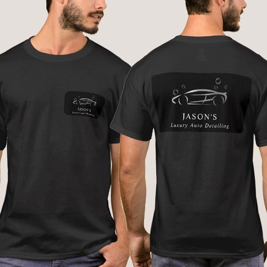 T-shirt Nettoyage de voiture Black & Silver Luxury Auto Dé