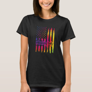 T-shirt Nettoyage Lady Us Nettoyeur Drapeau Ménagère