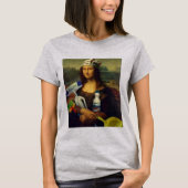 T-shirt Nettoyeur Mona Lisa tenant outils de nettoyage Da  (Devant)