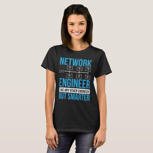 T-shirt Network Engineer Network Engineering Cloud Server (Devant entier)
