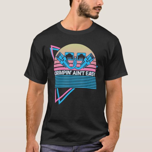 T-shirt Network Engineering Retro Crimpin' Ain't Easy (Devant)