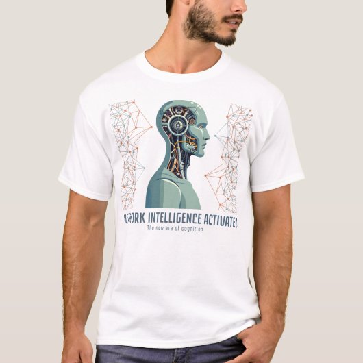 T-shirt Network Intelligence Activé - Robot futuriste (Devant)