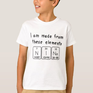 T-shirt Neuf chemise de nom de table périodique