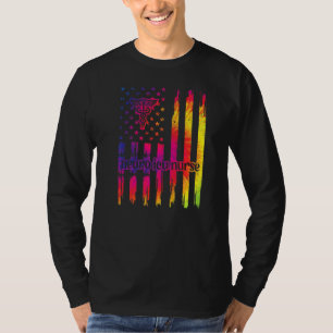 T-shirt Neuro Icu Infirmière nous drapeau Neurologie Soins
