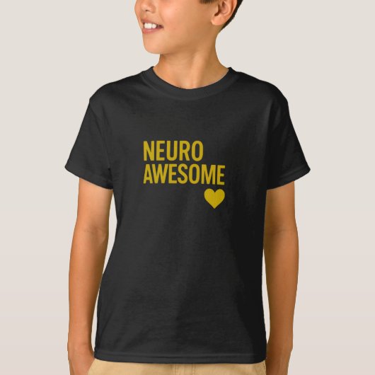 T-shirt Neuro Incroyable Texte Doré Neurodiversité (Devant)