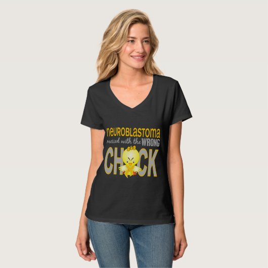 T-shirt Neuroblastoma Empoisonnée avec un mauvais poussin (Devant entier)