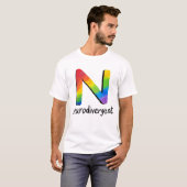 T-shirt Neurodivergent (Rainbow Cravate-Dye N) (Devant entier)