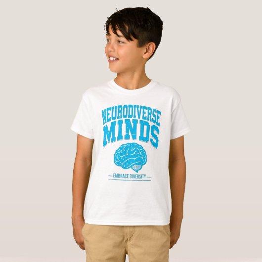 T-shirt Neurodiverse Minds Brain Graphic  (Devant entier)