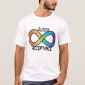 T-shirt Neurodiversité Acceptation de l'autisme Arc-en-cie (Devant)