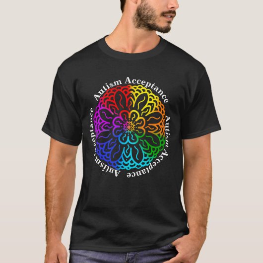 T-shirt Neurodiversité Autisme Acceptation Arc en ciel Man (Devant)