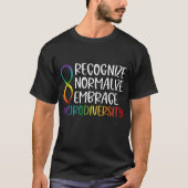 T-shirt Neurodiversité Infinité arc-en-ciel (Devant)