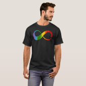 T-shirt Neurodiversité Infinité arc-en-ciel pour Neurodive (Devant entier)