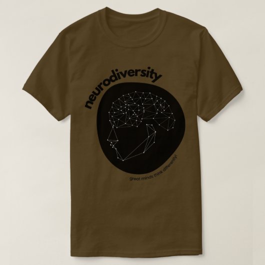 T-shirt neurodiversité les grands esprits pensent différem (Design devant)