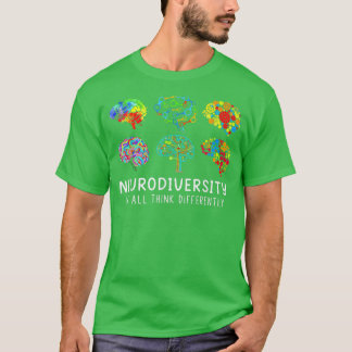T-shirt Neurodiversité Nous Pensons Tous Différemment Auti